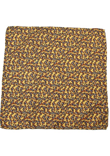 Sarı Motif Baskılı İpek Mendil SPS431