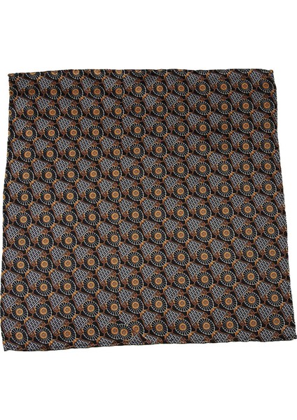 Siyah Motif Baskılı İpek Mendil SPS380