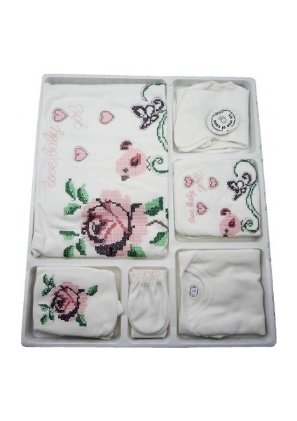 Kanaviçe Kız Bebek 10’lu Set Zıbın Set