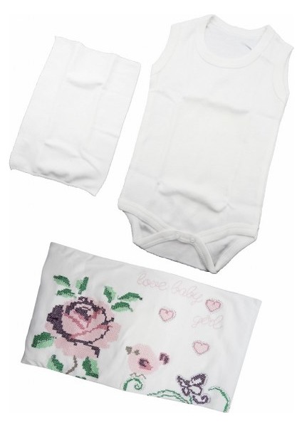 Kanaviçe Kız Bebek 10’lu Set Zıbın Set