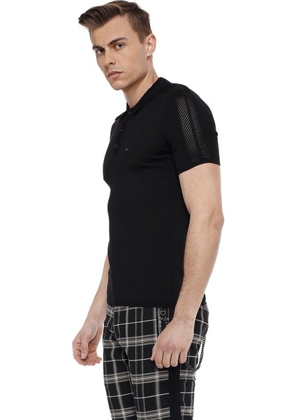 Cipo&Baxx CT517 Polo Yaka Slim Fit Siyah Erkek Triko T-Shirt modelleri