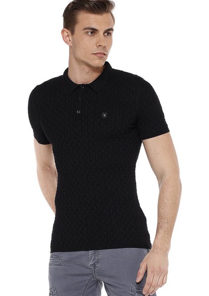 Cipo&Baxx CT519 Polo Yaka Slim Fit Siyah Erkek Triko T-Shirt