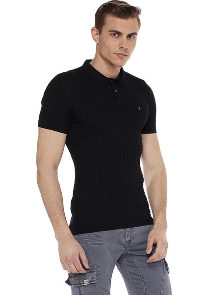 Cipo&Baxx CT519 Polo Yaka Slim Fit Siyah Erkek Triko T-Shirt fiyatları