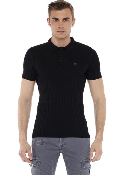 Cipo&Baxx CT519 Polo Yaka Slim Fit Siyah Erkek Triko T-Shirt modelleri