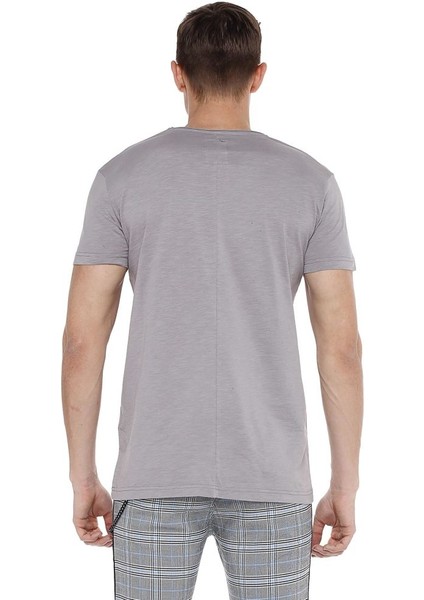 Cipo&Baxx CT522 Geniş Yaka Rahat Kalıp Siyah Basic Erkek T-Shirt