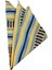 Sarı - Lacivert Motif Baskılı İpek Mendil SPS139 1