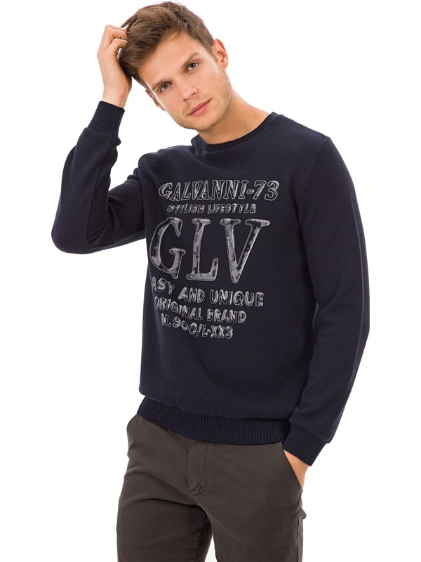 Erkek Kapusonlu Cepli Lacivert Sweatshirt 34179