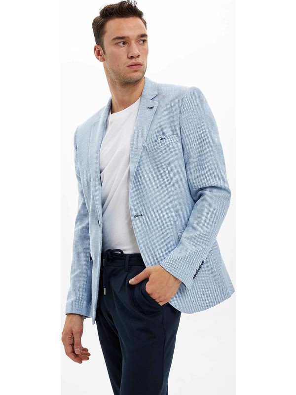 Defacto Erkek Haki Slim Fit Blazer Ceket L6867az 19au Kh81 Trendyol