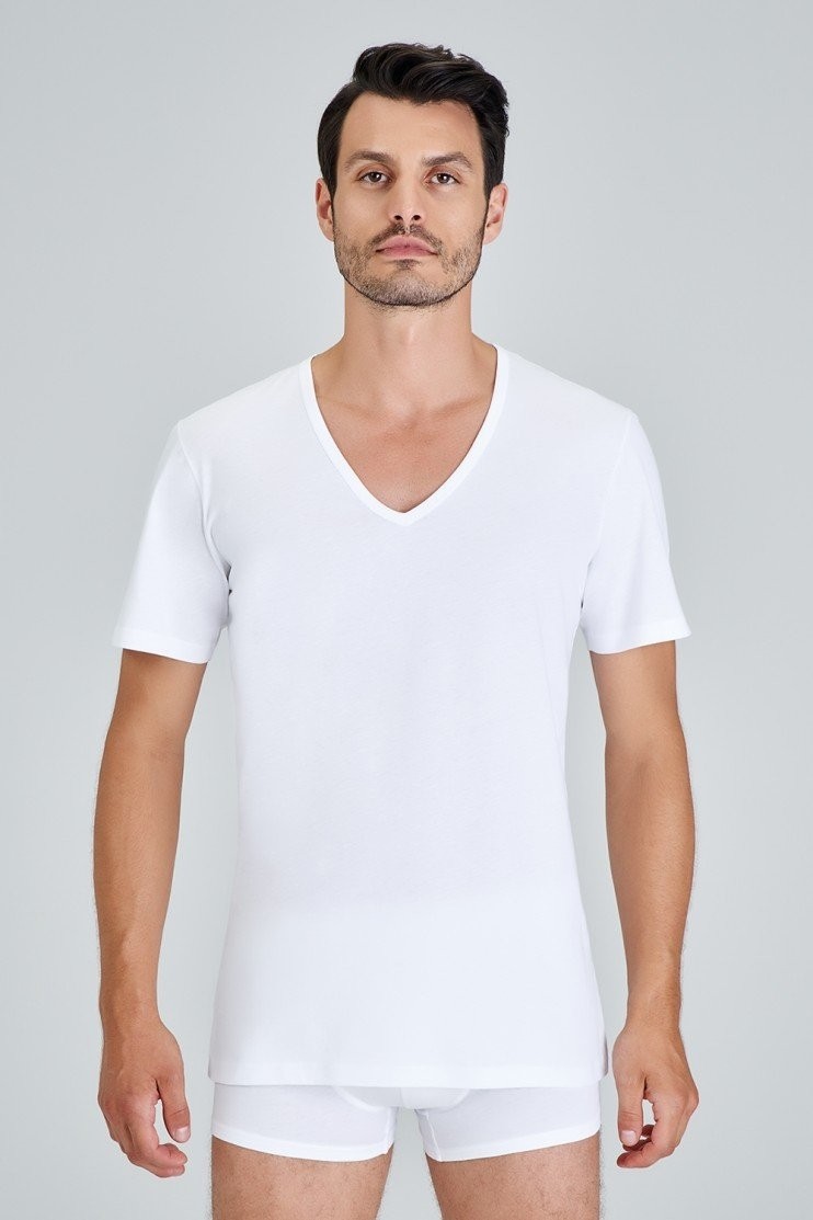 Kom Enrico 2'li V Yaka T-Shirt