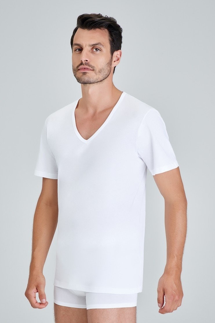 Kom Enrico 2'li V Yaka T-Shirt görsel 2