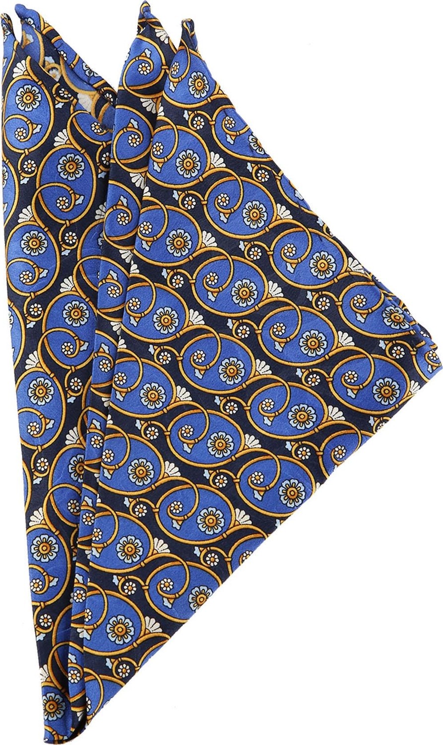 La Pescara Mavi Motif Baskılı İpek Mendil SPS137