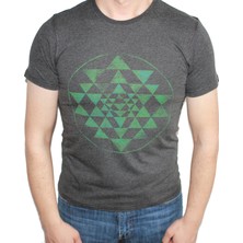 Mumu Triangles Antrasit Bisiklet Yaka Erkek T-Shirt