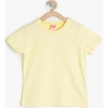 Koton Erkek Çocuk Bisiklet Yaka T-Shirt Sarı