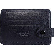 Karalı Erkek Deri Lacivert Kartlık Cüzdan
