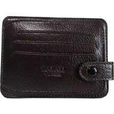 Karalı Erkek Deri Kahverengi Kartlık Cüzdan