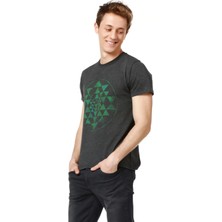 Mumu Triangles Antrasit Bisiklet Yaka Erkek T-Shirt