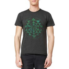 Mumu Triangles Antrasit Bisiklet Yaka Erkek T-Shirt