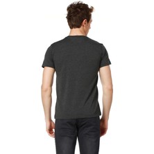 Mumu Triangles Antrasit Bisiklet Yaka Erkek T-Shirt