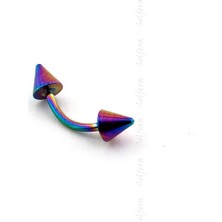 Solfera Yanar Döner Rengarenk Sivri Uçlu Vücut Piercing P321