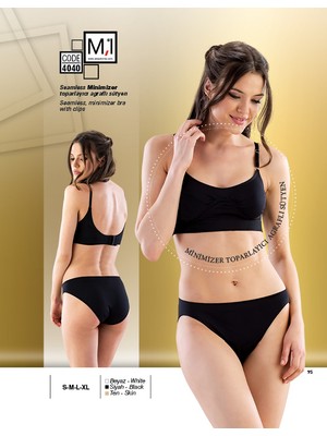 Emay Seamless (Dikişsiz) Minimizer Toparlayıcı Agraflı Sütyen - 4040