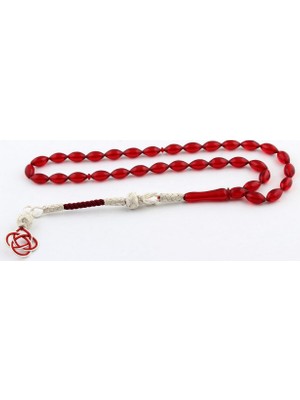 Takıhan Ateş Kehribar Tesbih 1000 Ayar Gümüş Kazaz Püsküllü Th402