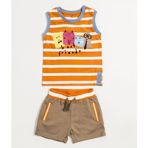 Erkek Çocuk Newborn Alt Üst Örme Set Oranj