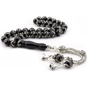 Çift Sıra Gümüş Çakmalı Gümüş Semazen Püsküllü Erzurum Oltusu Tesbih Th874