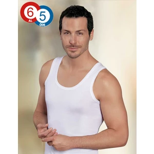 6'lı Paket Ribana %100 Pamuk Erkek Atlet Beyaz ME020