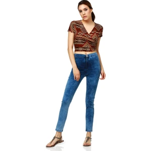 13655 Arkası Cepli Dar Paça Likralı Kot Pantolon