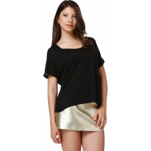 Siyah V Yaka Basic T-Shirt