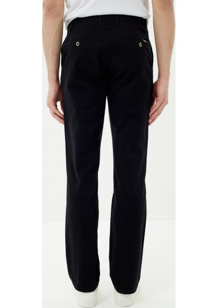 Erkek Medium Rise Pantolon Siyah
