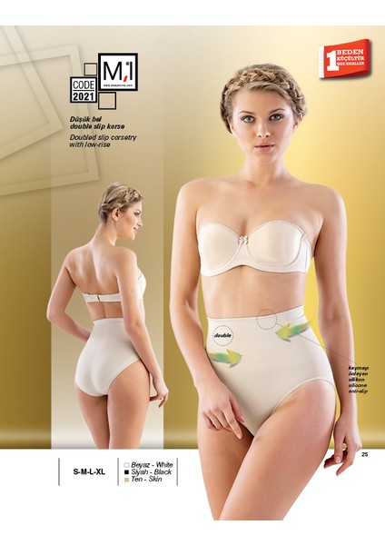 Düşük Bel Silikonlu Slip Korse - 2021