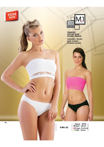 Seamless (Dikişsiz) Çift Katlı Örme Straplez Büstiyer - 4050