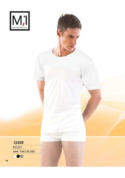 Yarım Kollu Sıfır Yaka Erkek Atlet - 12350