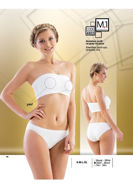 Seamless (Dikişsiz) Pedli Straplez Büstiyer - 4022