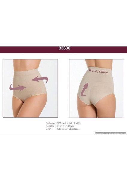 Silikonlu Kaymaz Yüksek Bel Slip Korse 33636 modelleri