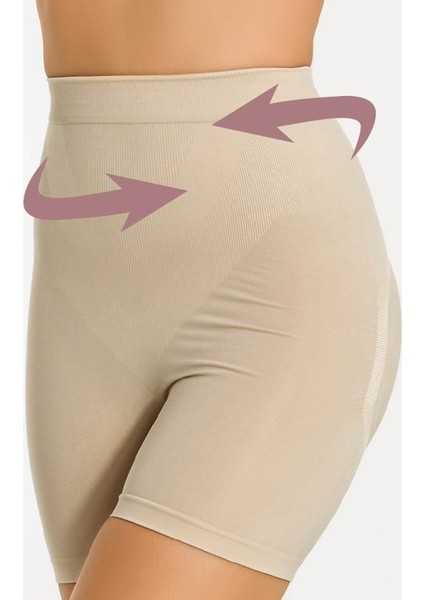 Yüksek Bel Silikonlu Kaymaz Korse Boxer 34313