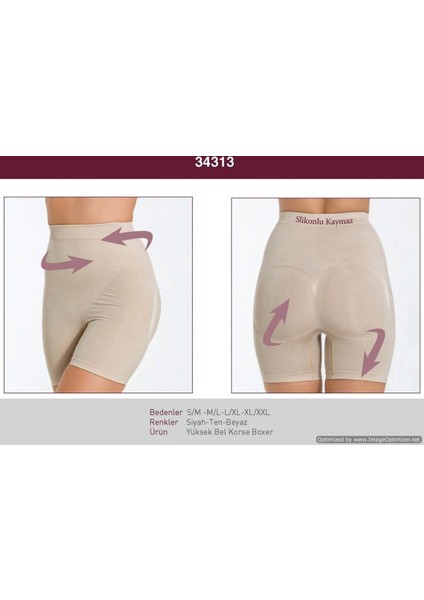 Yüksek Bel Silikonlu Kaymaz Korse Boxer 34313 modelleri