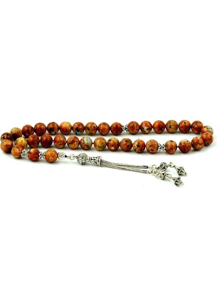 925 Ayar Gümüş Orjinal Red Jasper Taşı Tesbih Th196