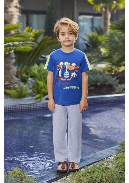 Erkek Çocuk Pijama Takımı Saks