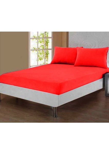 Penye Fıtted Tek Kişilik Set Kırmızı
