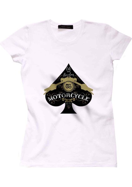 Black Spade Motorcycle Bayan Tshirt
