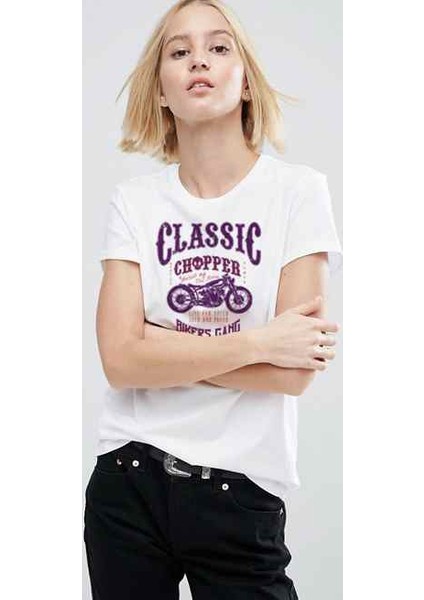 Classic Chopper Biker Collection Bayan Tshirt