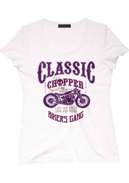 Classic Chopper Biker Collection Bayan Tshirt