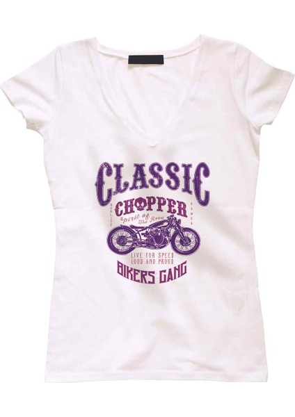 Classic Chopper Biker Collection Bayan Tshirt