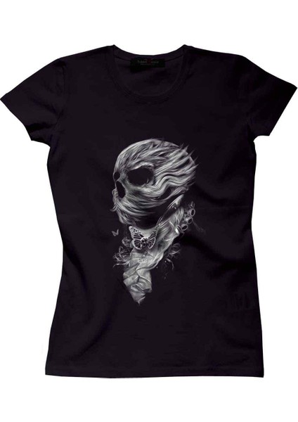 Kont Wolf Skull Bayan Tshirt