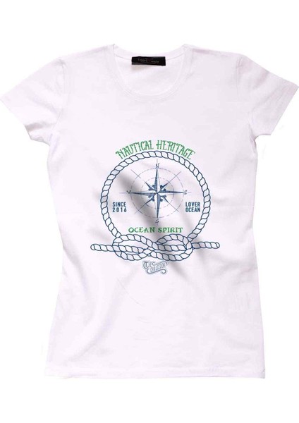 Nautical Heritage Ocean Sprit Bayan Tshirt