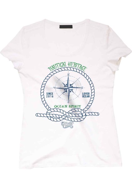 Nautical Heritage Ocean Sprit Bayan Tshirt