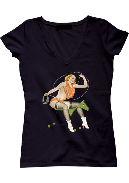 Pin Up Girl Bayan Sweatshirt Tişört Bayan Tshirt