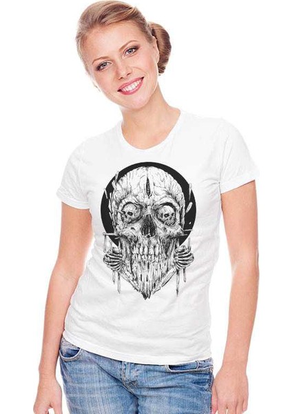 Woodo Skull Tişört Bayan Tshirt